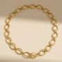 Chunky T Bar Chain 18k Gold Plated Necklace, thumbnail 2 of 3
