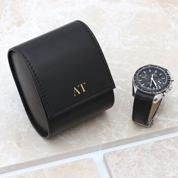 Personalised Luxury Italian Single Leather Watch Roll, 2 of 5