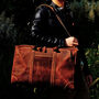 Genuine Leather Duffel With Zip Pocket, thumbnail 1 of 12