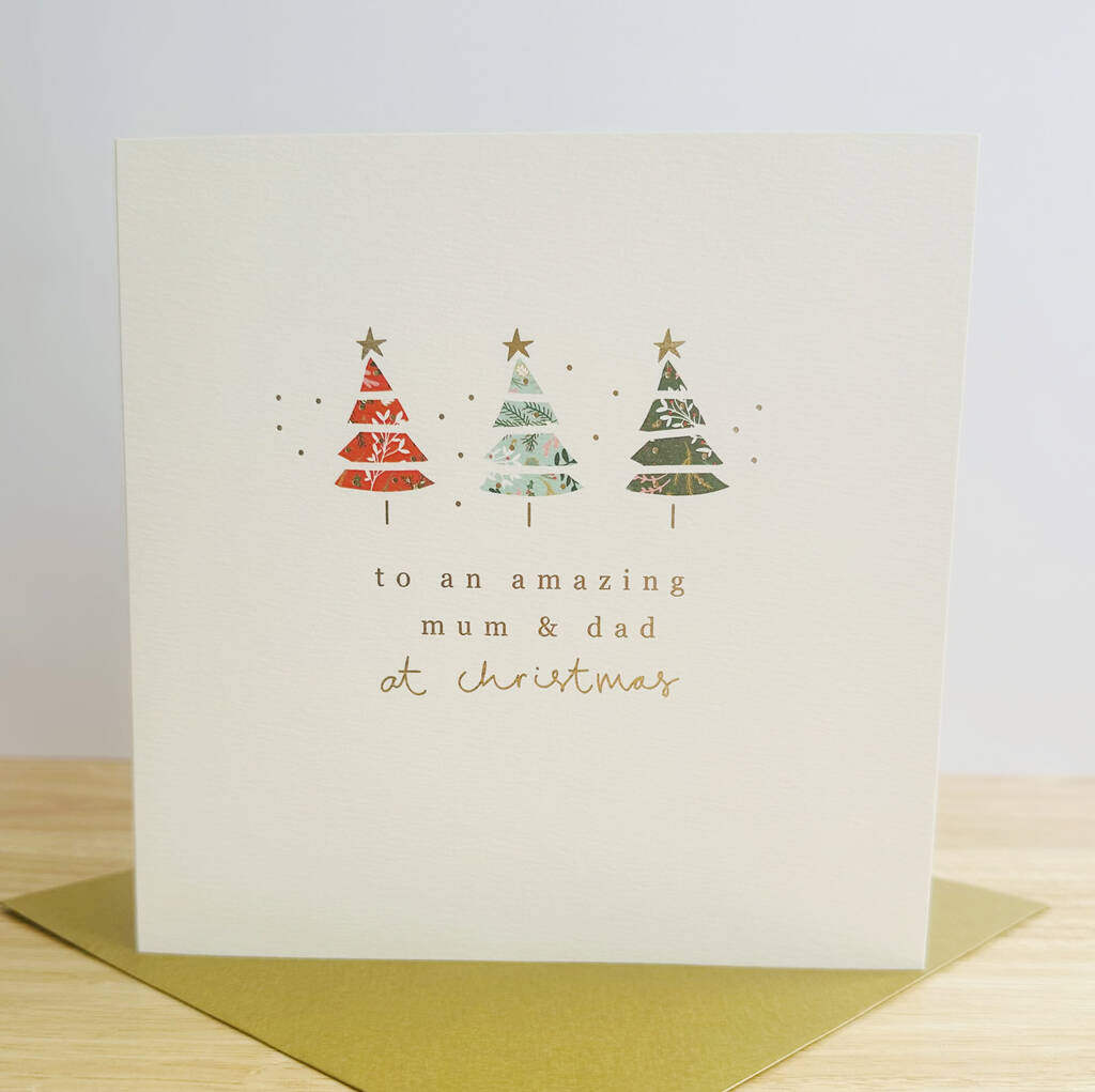 Mum And Dad Luxury Foiled Christmas Card