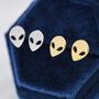 Alien E.T. Stud Earrings In Sterling Silver, thumbnail 6 of 11