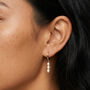 Women's Pearl Dangle Hoop Earrings In 18k Gold, thumbnail 1 of 3