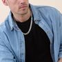 Sterling Silver Curb Chain 9mm Necklace 22 Inch, thumbnail 2 of 4