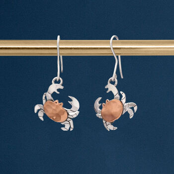 Sterling Silver King Crab Drop Earrings, 3 of 7