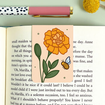 October Magnetic Birth Flower Bookmark Marigold, 2 of 6