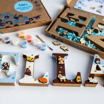 Personalised Paint Your Own Baby Animal Wooden Name, 5 of 12