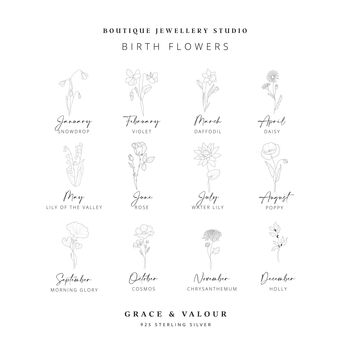 Personalised March Birth Flower Necklace – Daffodil Sterling Silver Gold Plated Gift For Her, 7 of 12