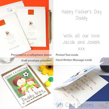 Personalised Bear Football Father's Day Card, 7 of 7