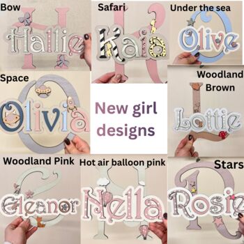 Personalised Name Sign For Kids Wall Initial Door Sign, 11 of 12