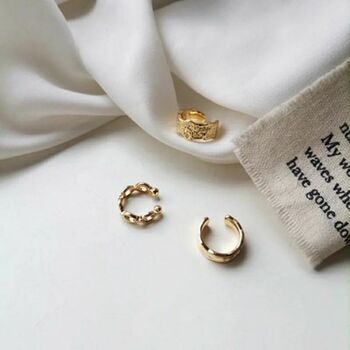 Three Pcs Gold And Silver Plated Adjustable Ear Wrap, 2 of 5