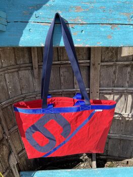 Gennaker Upcycled Sailcloth Two Handle Bag, 6 of 7