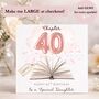 Daughter 40th Birthday Card Personalised Pink Chapter Design, thumbnail 2 of 2