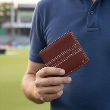 Personalised Vintage Leather Cricket Wallet, 12 of 12