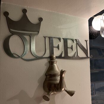 Queen And Crown Metal Art Word Sign Jubilee, 2 of 12