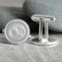 Hand Engraved Radial Cufflinks In Sterling Silver, thumbnail 2 of 5