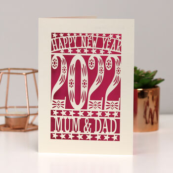Personalised Papercut Happy New Year Card A5, 6 of 11