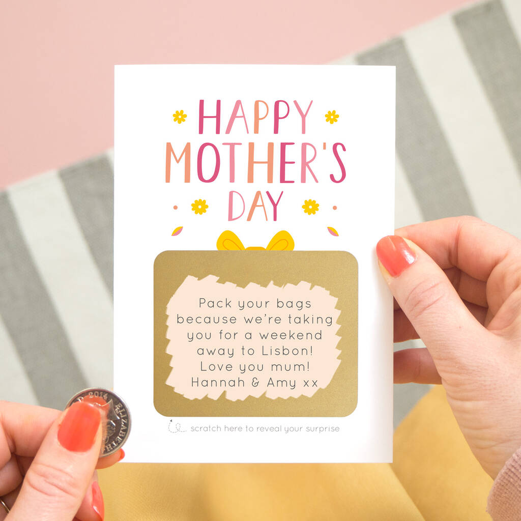 Personalised Mother's Day Present Scratch Card By Joanne Hawker