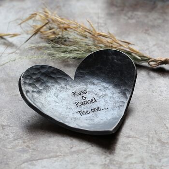 Personalised Steel Heart Dish, 11th Anniversary Gift, 2 of 10