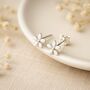 Girls Sterling Silver White Daisy Flower Stud Earrings, thumbnail 1 of 6