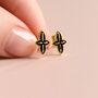 Mini Enamel Quatrefoil Cross Stud Earrings, thumbnail 1 of 6