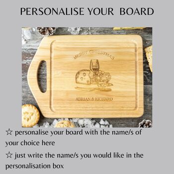 Personalised Christmas Cheeseboard For Couples, 3 of 6
