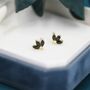 Sterling Silver Black Cz Marquise Cluster Stud Earrings, thumbnail 7 of 11