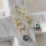 Gold Vermeil Link Earrings With Labradorite, thumbnail 4 of 5