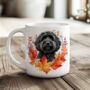 Personalised Dog Mug Black Cockapoo In An Autumn Wreath, thumbnail 1 of 2