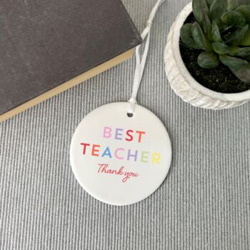Personalised Best Teacher Rainbow Circle Decoration, 2 of 3