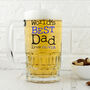 Personalised World's Best Dad Glass Tankard, thumbnail 1 of 5