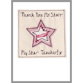 Personalised Star Teacher Thank You Card, 3 of 12