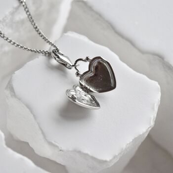 Heart Locket Pendant Gift Sterling Silver, 2 of 6