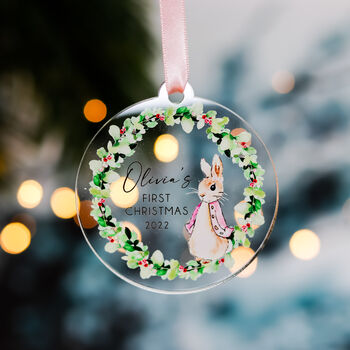 Babys First Christmas Personalised Acrylic Tree Bauble, 8 of 11