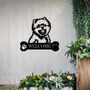 Customisable Pomeranian Welcome Metal Wall Art Sign For Home And Garden Decor, thumbnail 1 of 11