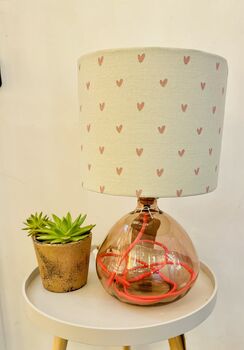 Pink 29cm Recycled Handmade Glass Table Lamp, 5 of 5