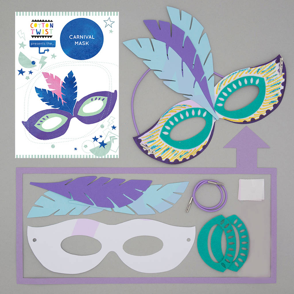 make your own carnival mask kit by cotton twist