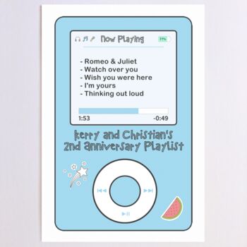 Personalised Playlist Anniversary Card, 4 of 7
