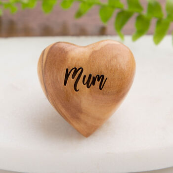 Mummy Mum Grandma Olive Wood Heart Hug Pocket Token, 3 of 9