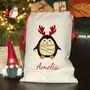 Personalised Christmas Penguin Christmas Sack, thumbnail 1 of 4