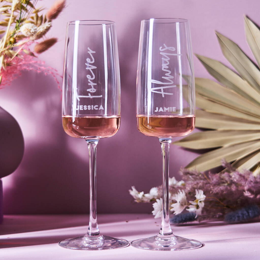 Personalised Couples Champagne Flute Set