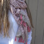Pink Printed Ikat Tassel Summer Scarf, thumbnail 3 of 12