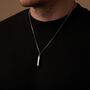 Silver Engraved Bar Pendant Chain Necklace For Men And Women, Sentimental Gifts, thumbnail 6 of 10