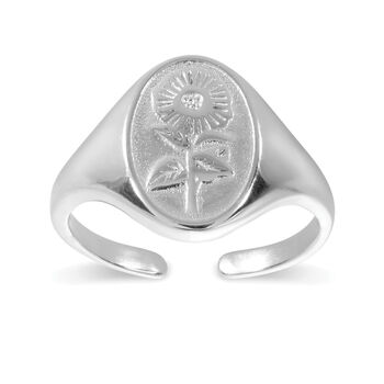 14 K Gold Or Silver Sunflower Ring, 5 of 8