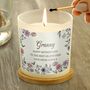 Personalised Wild Flowers Glass Candle, thumbnail 2 of 3