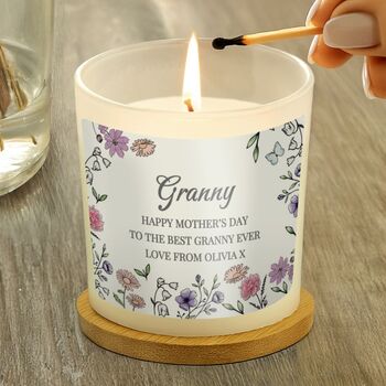 Personalised Wild Flowers Glass Candle, 2 of 3