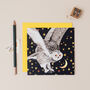 Starry Snowy Owl Greetings Card, thumbnail 1 of 7