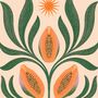 Papaya Au Soleil, Boho Fruit Art Print Botanical Celestial Sun Poster, thumbnail 3 of 3