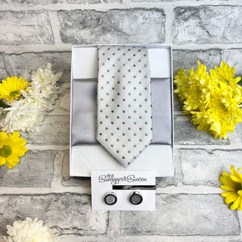 Grey Spot Tie Set, 6 of 6