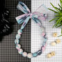 Chunky, Fabric Bead Necklace 'Wildflower Silhouette', thumbnail 1 of 6