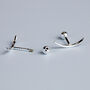 Sterling Silver Curved Screw Back Stud Earrings, thumbnail 3 of 4